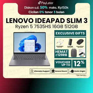 Lenovo Ideapad Slim 3 14ARP10 Ryzen 5 7535HS Ram 16GB 512GB SSD Windows 11+OHS+Office 365 Basic 14" Inch WUXGA IPS