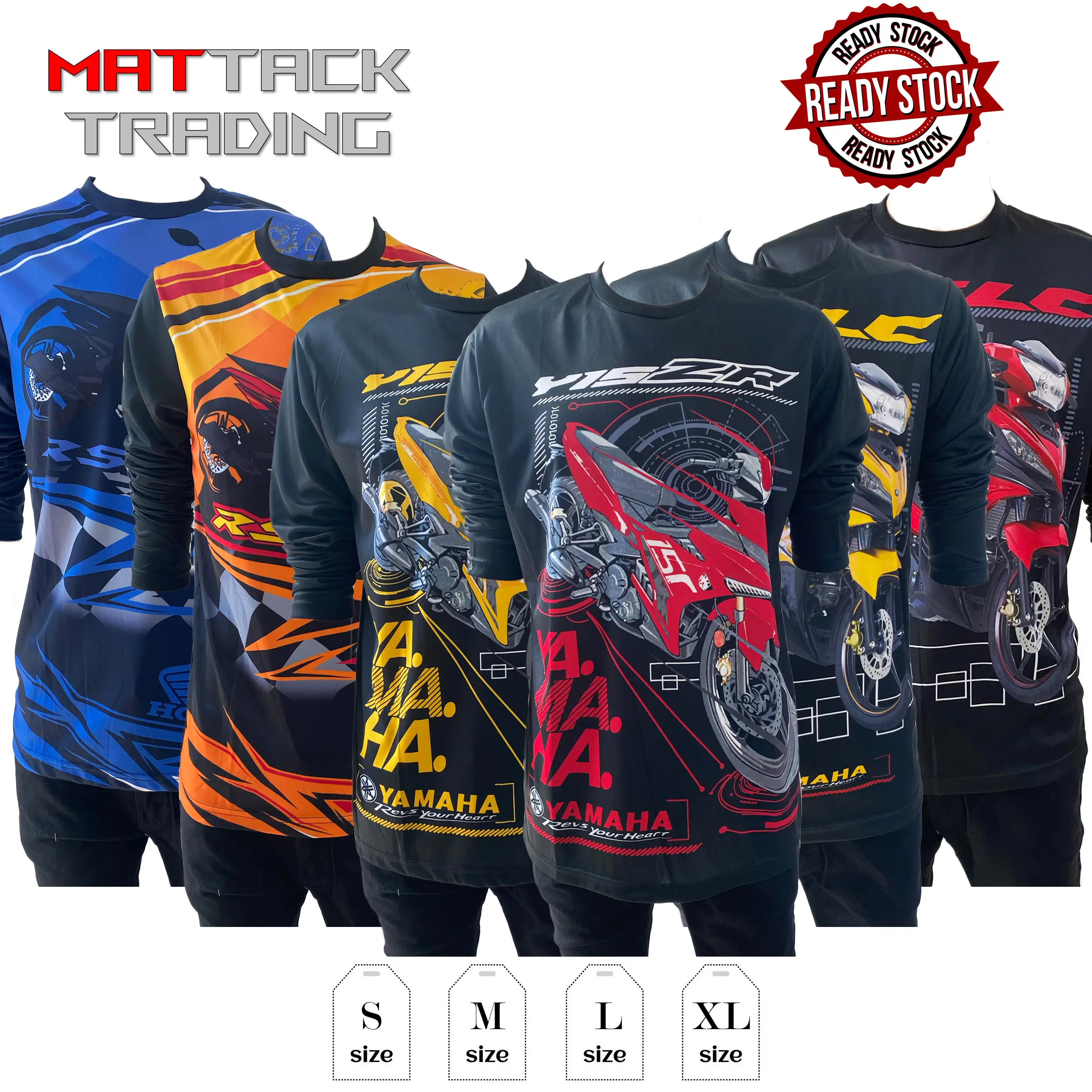 [32170] MEN LONG SLEEVE MOTORBIKE JERSEY | JERSI BIKERS LENGAN PANJANG