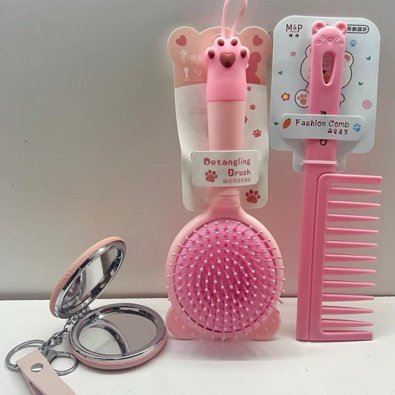 MCC-2 Combo kecantikan (sisir brush, sisir comb, cermin on the go) 1