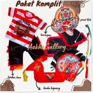 PAHE Paket murah komplit setelan kaos reog+kuda lumping+barongan spon+cambuk jaranan kuda lumping 0