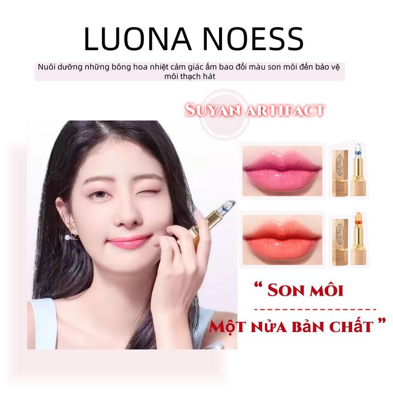 【BEST SELLER Son Môi Thay Đổi Màu Sắc Ấm Áp Hoa Luona Noess, Gói Đơn, Không Dễ Dán Vào Cốc, [Thanh Toán Khi Nhận Hàng]