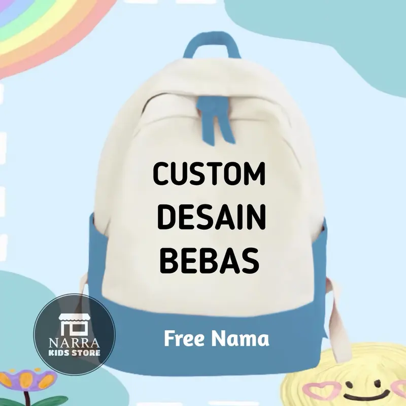 TAS RANSEL BACKPACK ANAK SEKOLAH SD / TK CUSTOM GAMBAR BEBAS DESAIN FREE CETAK NAMA 3