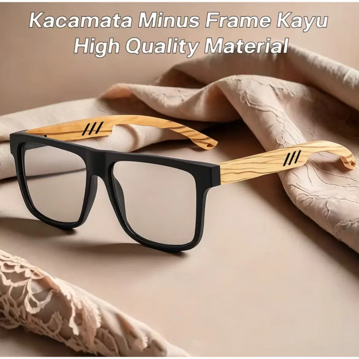 Kacamata Minus Frame Kayu -0.50 Sampai -6.00 kayu 59 Fashion Korea Retro Anti Blue Light anti Radiasi Model Kayu Kacamata Baca Minus 1959