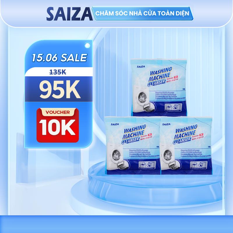 Combo 3 Gói Bột Vệ Sinh Lồng Máy Giặt SAIZA Giúp Làm Sạch Lồng Giặt Hiệu Quả - 2