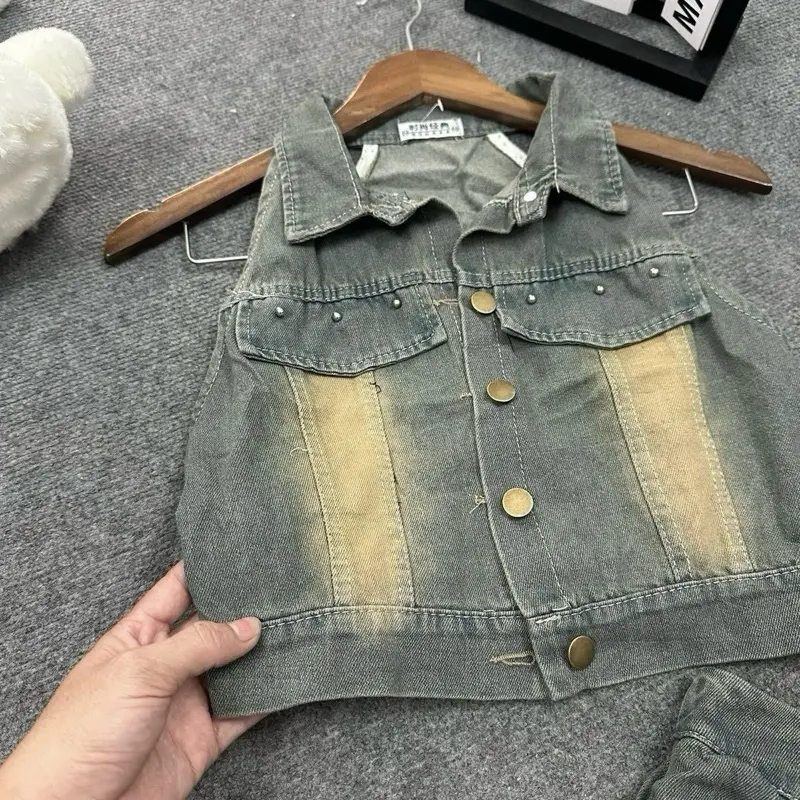 ( dưới 57kg )SÉT JEAN ÁO KIỂU GI-LE CRTOP + VÁY XÈO TRƯỚC SAO ÔM EO TÔN DÁN 2