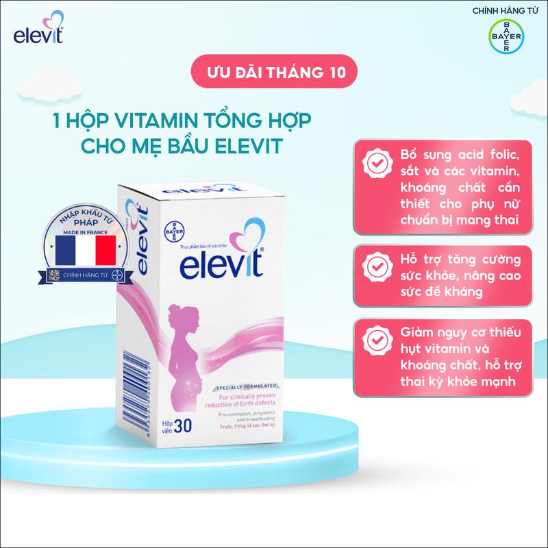 [Elevit mix] Vitamin Bầu ELEVIT Tổng Hợp Bổ Sung Khoáng Chất Cho Phụ Nữ Mang Thai và Sau Sinh Hộp 30 Viên