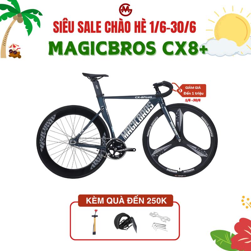  Xe đạp Fixed gear MAGICBROS CX8 plus 3 thanh trước nhôm không mối hàn bơm strap lục giác lắp xe 