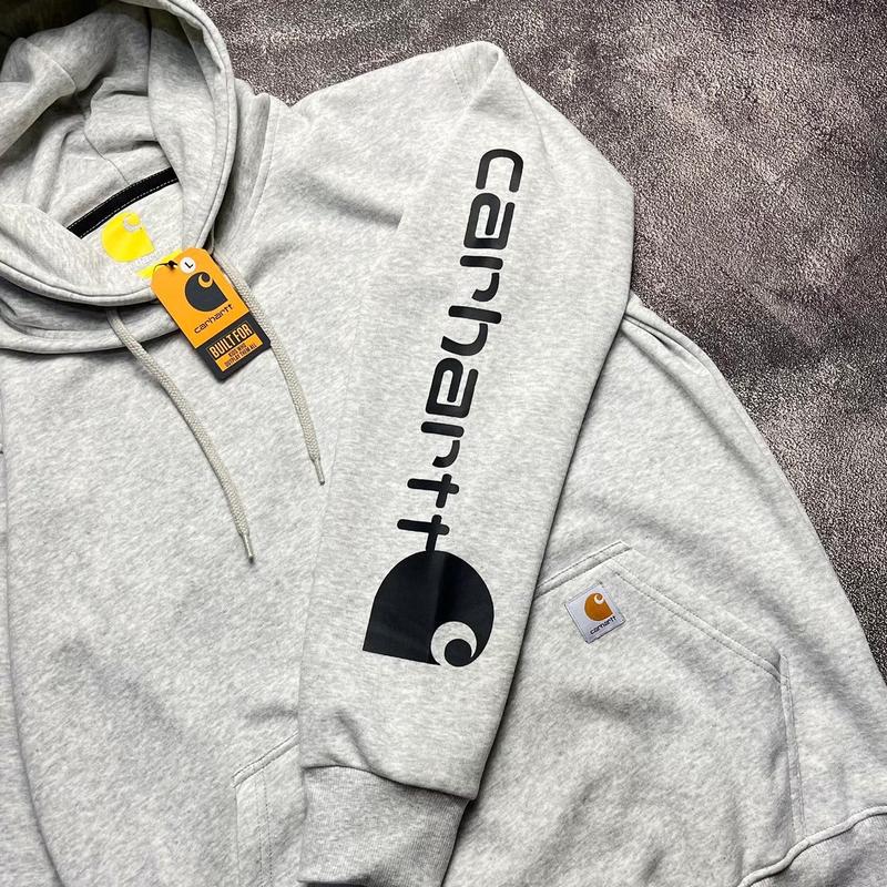 Hoodie Carhartt Spellout Premium Sweater Hoodie Carhartt Basic Logo  Jaket Hoodie Carhartt Putih XXL
