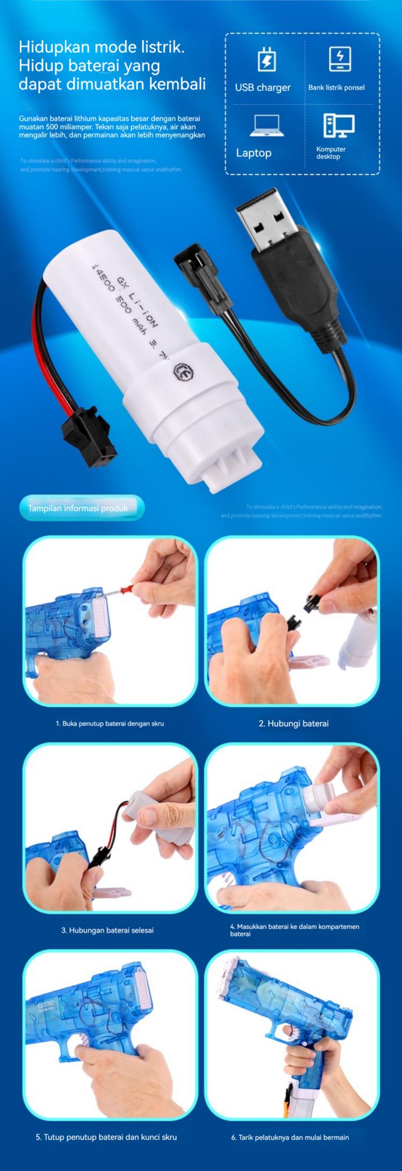 Product Introduction of （COD) COOLFOX TOYS  Mainan anak laki-laki penyiram listrik anak-anak mainan air jarak jauh berkapasitas besar yang kuat 7