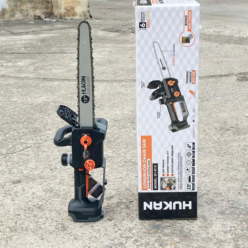 Máy Cưa Xích Pin Hukan 12 inch  G1 N12 Không Chổi Than Lam Dài 12 inch Chân Pin Phổ Thông M21 Bảo Hành 6 Tháng