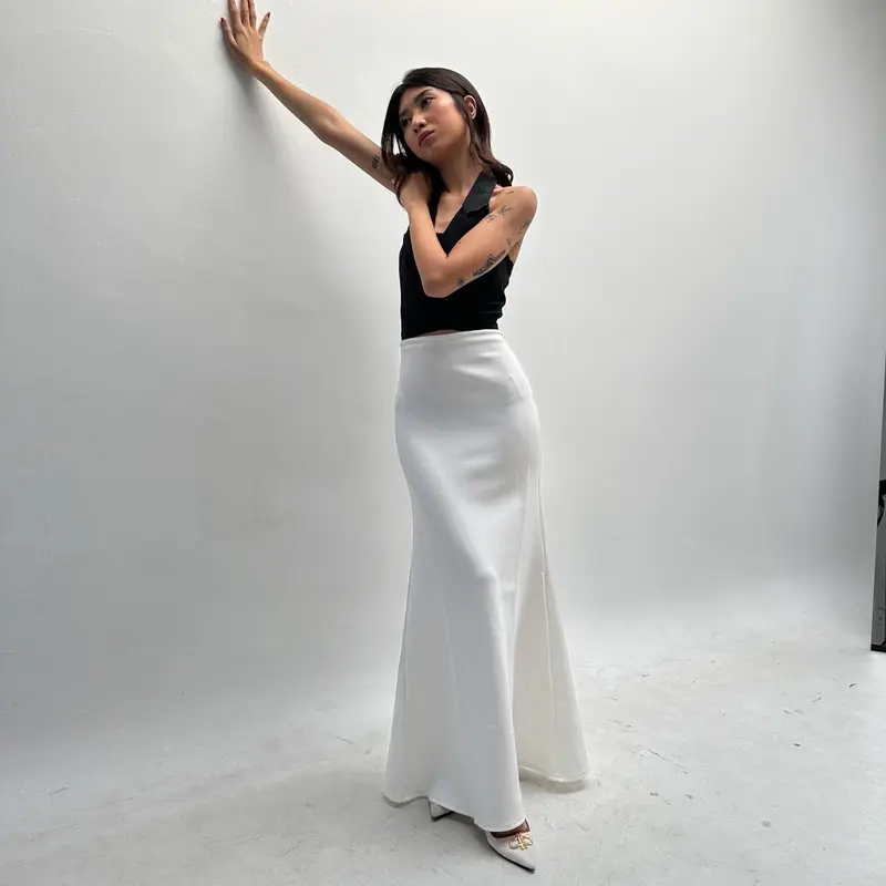 Dimiso - Belle Flare Skirt - Rok Flare Maxi Wanita - Mermaid Maxi Skirt Rok Panjang Wanita - Korean Loose Maxi Skirt Rok Wanita Anti Kusut - Rok Basic Polos 7