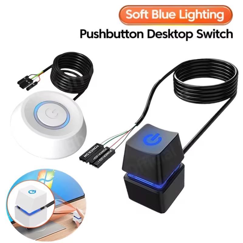 Công Tắc Máy Tính Để Bàn, 1.8M, Đèn LED Đầy Màu Sắc, Dành Cho Máy Vi Tính Gia Đình Và Văn Phòng, Bo Mạch Chủ PC, Nút Bật / Tắt Nguồn Mở Rộng, Cáp Nối Dài
