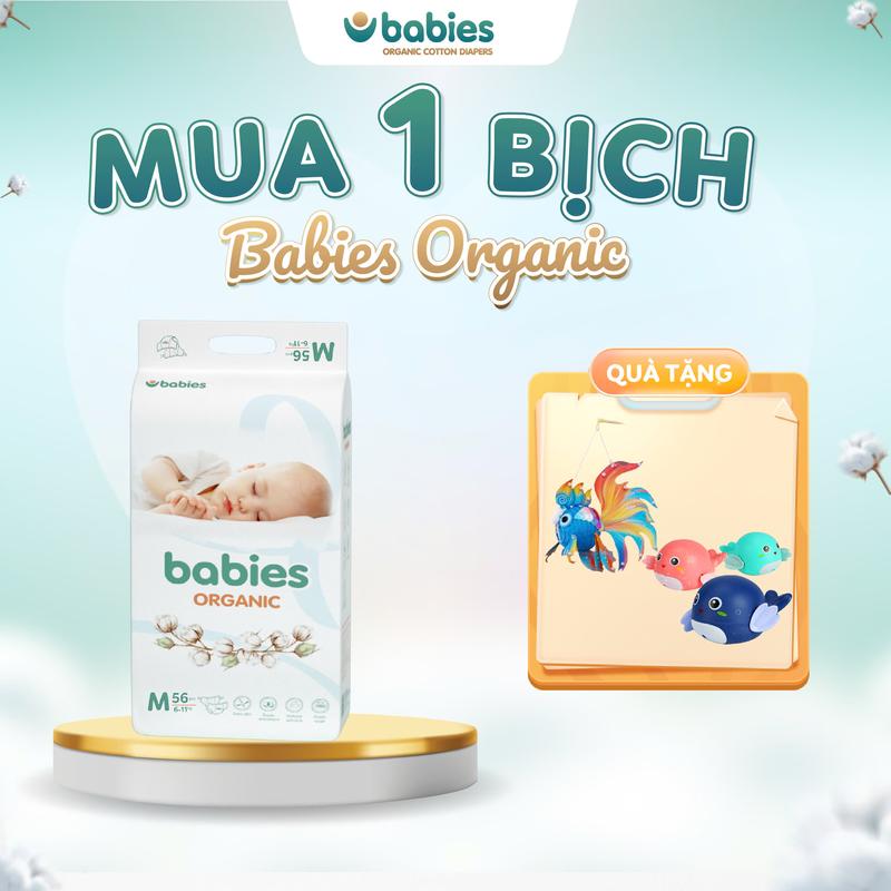1 BỊCH Tã Dán Quần Babies Organic Thương Hiệu Việt Siêu Mềm Mịn Thấm Hút 1400ml Đủ Size NB S M L XL 2X 3XL