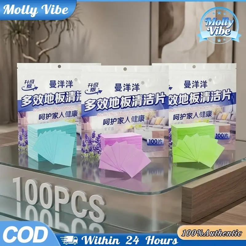 100pcs Tablet Pembersih Lantai Penghilang Noda Mengilapkan Keramik Ampuh Mudah Larut Wangi Segar
