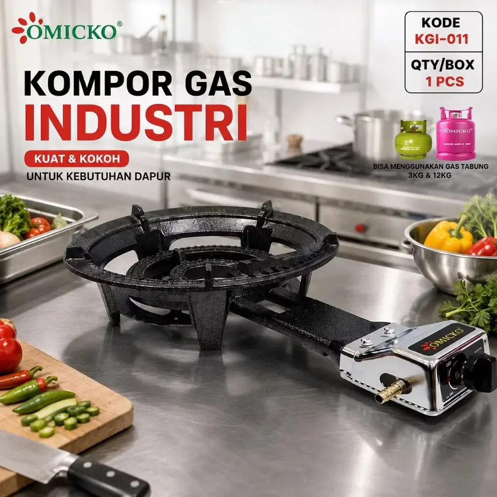 KOMPOR GAS COR OMICKO KOMPOR INDUSTRI KGI-011 SNI API BIRU