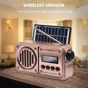 Radio Portabel RD-BT499VS Baru AM / FM Mini Player Outdoor Broadcast Dengan panel surya Pembicara