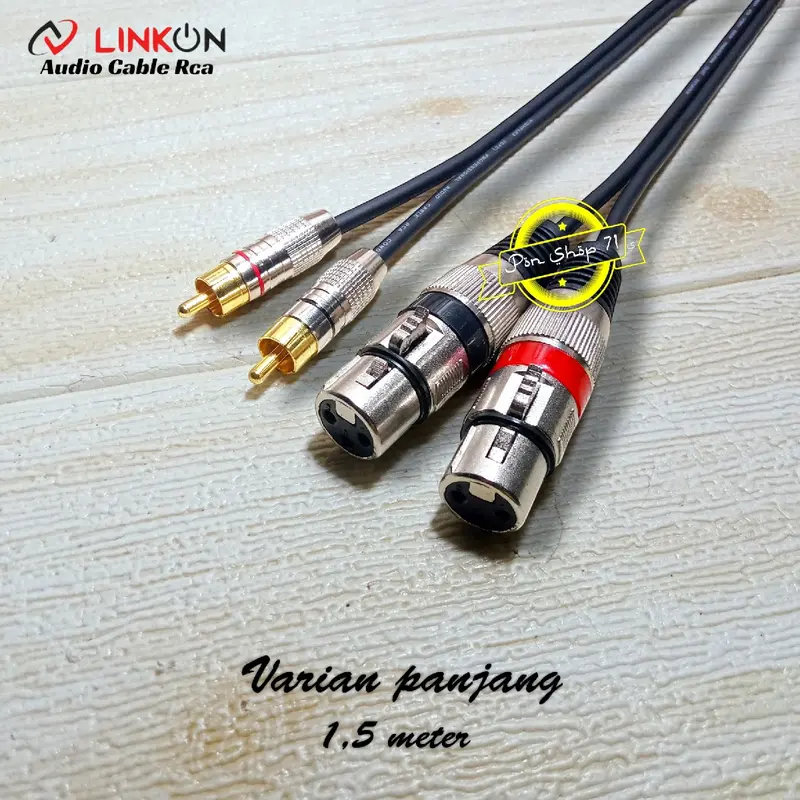 Kabel Mixer ke Power Ampli Jack Xlr Female ke Rca 1 Set/sepasang kabel Original linkon - 50 Cm Accessories Splitter Speaker Silver 3