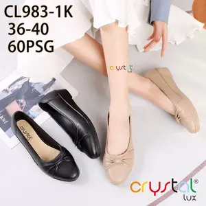 Sepatu Jelly Wanita Crystal CL 983 Hak 3 Cm - Karet Jelly Full - Hitam - Shoes
