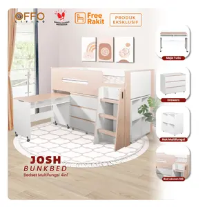 Offo Living - Bunkbed Josh - Set Bunkbed Anak - Ranjang anak 4 in 1