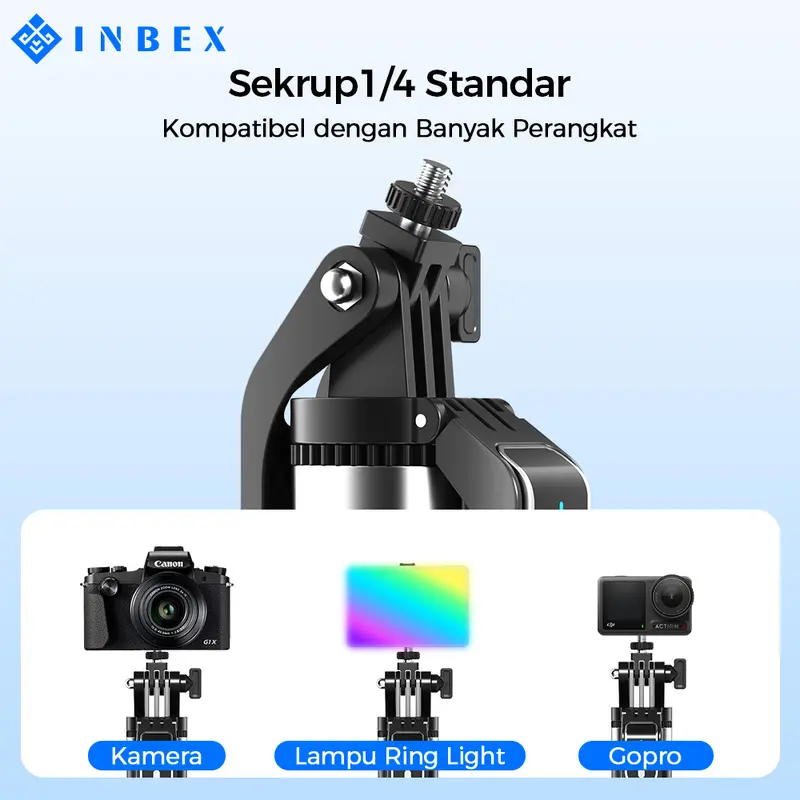 【COD】【24H Shipping】INBEX IB180 Tripod tongsis quadpod handphone Bluetooth 1.8m Memperkuat Tiang Penancap tongkat jalan 6