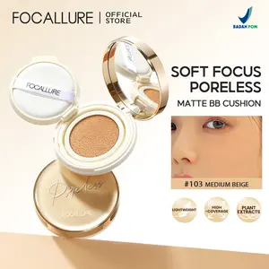 FOCALLURE Poreless BB Cushion Full Coverage Foundation #GoldenAge