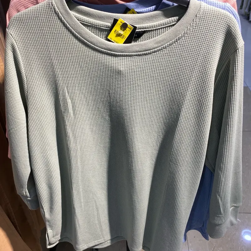 CONNEXION KI-KC10 KAOS WANITA ATASAN WAFFLE BLOUSE RIB KNIT SIMPLE MELAR ADEM NYAMAN BY MATAHARI 4