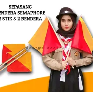 set stik bendera semaphore Pramuka