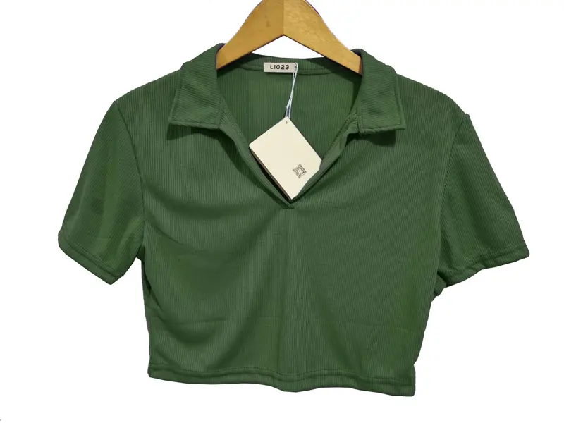 BRYLEE POLO CROP TOP RIB KNIT BISA COD 7