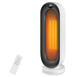 【2025最新・2秒速暖】 セラミックヒーター 省エネ ECOモード搭載 ファンヒーター 左右首振り 3段階切替 12時間タイマー付き リモコン付 電気ストーブ