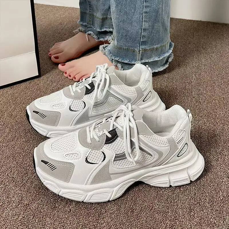 Zapatillas de tenis casuales de suela gruesa para mujer, zapatillas de tenis transpirables y cómodas, adecuadas para caminar, correr y otras ocasiones de ocio. - Foto 2