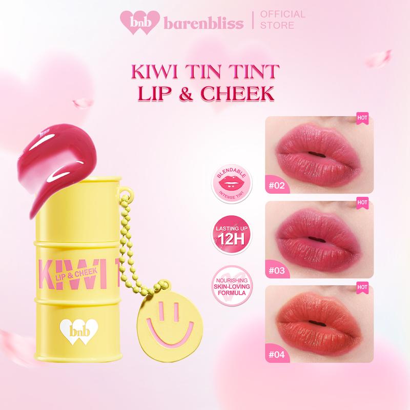  BARENBLISS Son Kiwi Tin Tint Lip & Cheek 2in1 Son Tint Căng Bóng Môi Lên Màu Rực Rỡ và Làm Má Hồng Tươi Trẻ Cả Ngày Dài 2.5gr Cosmetic Mỹ Phẩm Son Môi Trang Điểm 