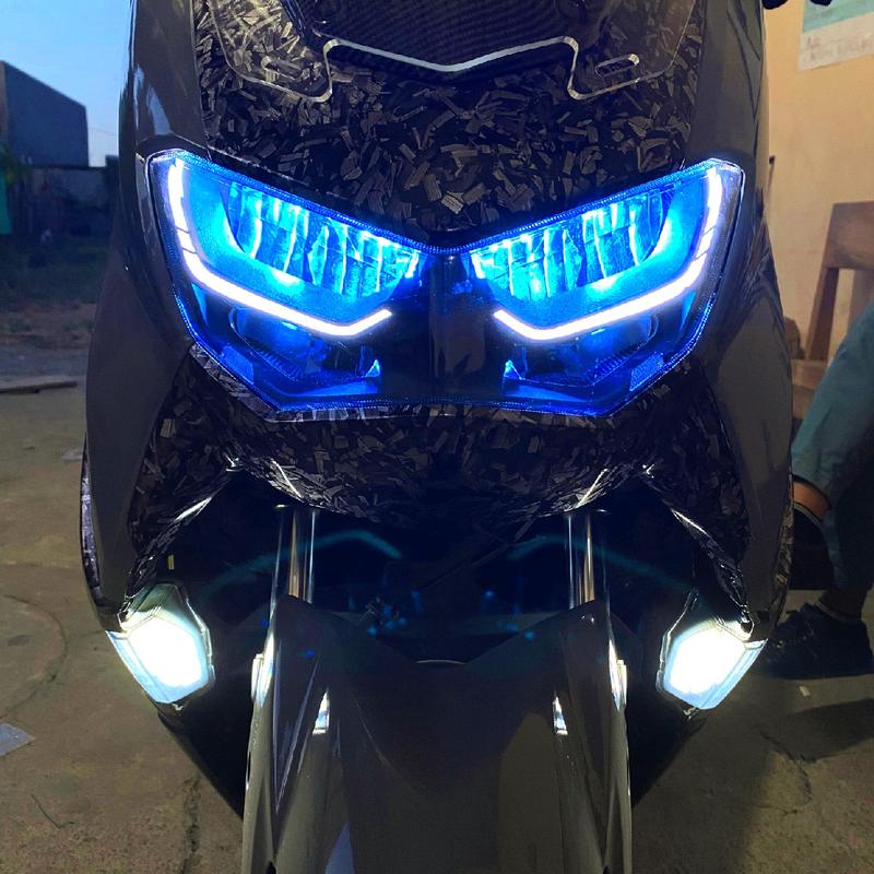 Alis Lazy Nmax New Type Singel, Free Demon Eye, Lampu Alis Nmax New 2020 2024 Motorcycle 2