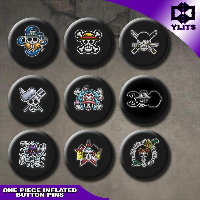One Piece Inflated Jolly roger Button Pins | 2.25 Inch Anime - TikTok ...