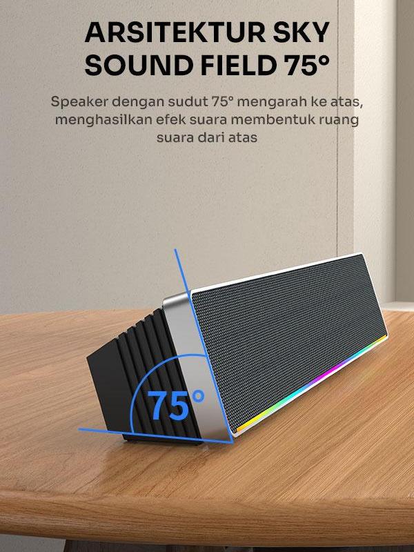 Robot RB680 Speaker Bluetooth RGB Lightshow Bluetooth Soundbar Speaker 10W Dual Channel Stereo 4 Speaker USB Micro SD Card Aux 3.5mm 3