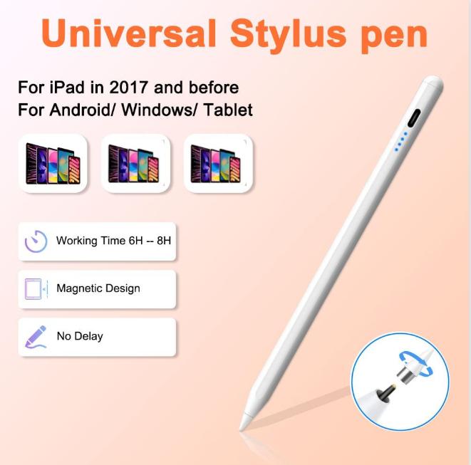 Bút cảm ứng, Thông Dụng, Tương Thích Với Android, IOS Và Windows, Thích Hợp Cho iPad (Trước Năm 2018), Bút Cảm Ứng，Không có sự chậm trễ trong văn bản, nó phù hợp hơn cho việc vẽ tranh, công việc và học tập stylus pen