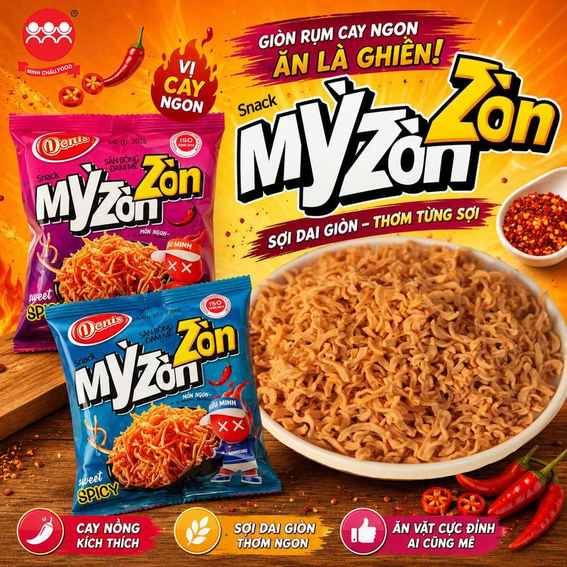 Mỳ Zòn Zòn 350g BimBim Snack Mì Giòn Tan Đậm Đà Kích Thích Vị Giác Ngọt Cay Đồ…