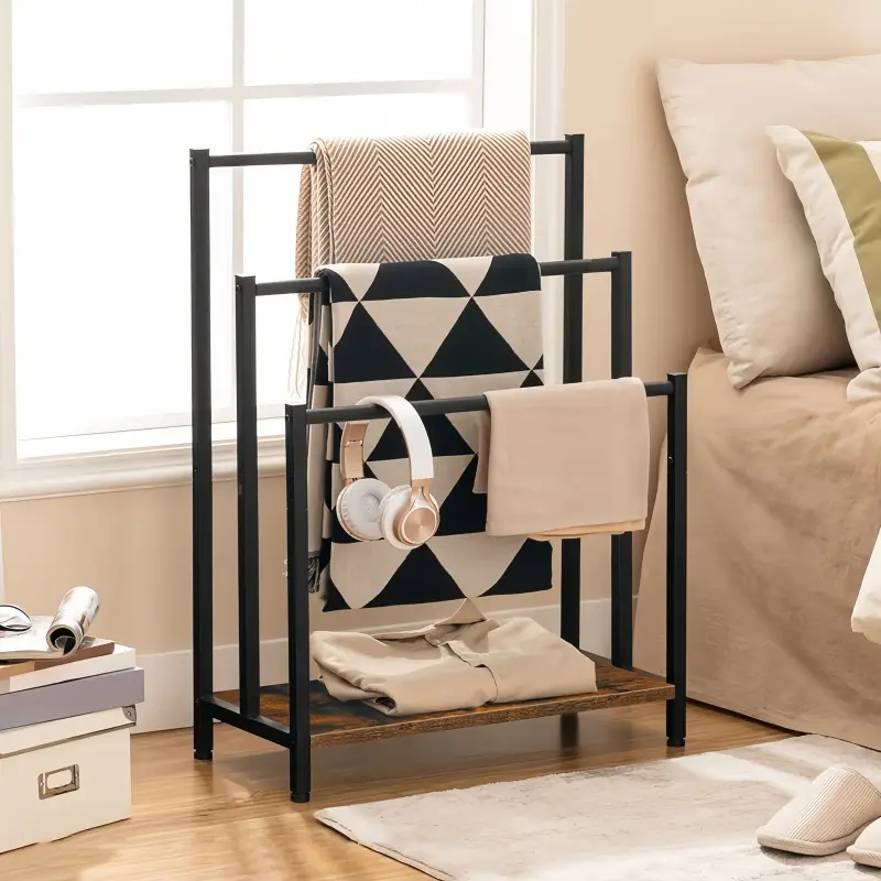 Towel Racks for Bathroom, 3 Tier Blanket Rack Standing Towel Drying Rack Holder