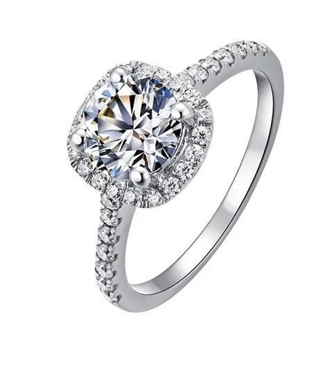  DJ026- NHẪN THIẾT KẾ ĐÍNH ĐÁ MẶT VUÔNG CAO CẤP SANG TRỌNG 