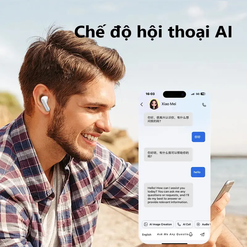 Tai nghe nhét tai nghe Bluetooth Lenovo LE209 AI, với chức năng Khử tiếng ồn chủ động, tăng cường cuộc gọi bằng giọng nói của AI, thời lượng pin 33 giờ, trình điều khiển 14,2mm | BigBuy360 - bigbuy360.vn