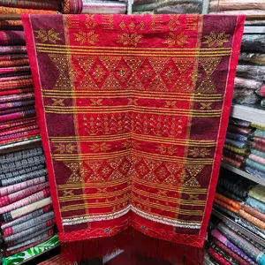 Ulos Toba Sadum Angkola Cantik Jumbo Merah Garis Kuning