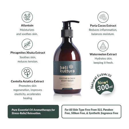 Product Introduction of Bali Kultura Soothe & Calm Body Wash 300ml Sabun Mandi Kualitas Premium Membantu Mengobati Jerawat Punggung 14