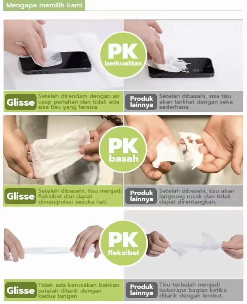 [Penawaran Super Baru] Tisu Wajah Mewah GLOSSE 3 Lapis, 360 Lembar, Tisu Wajah untuk Bayi, Gratis Ongkir, Harga Promosi