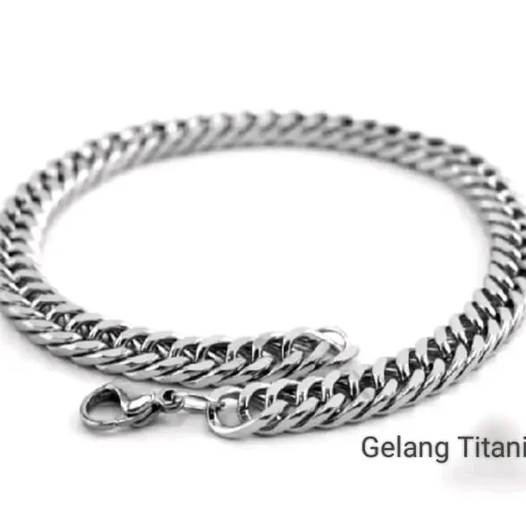 gelang titanium gelang rantai pria titanium