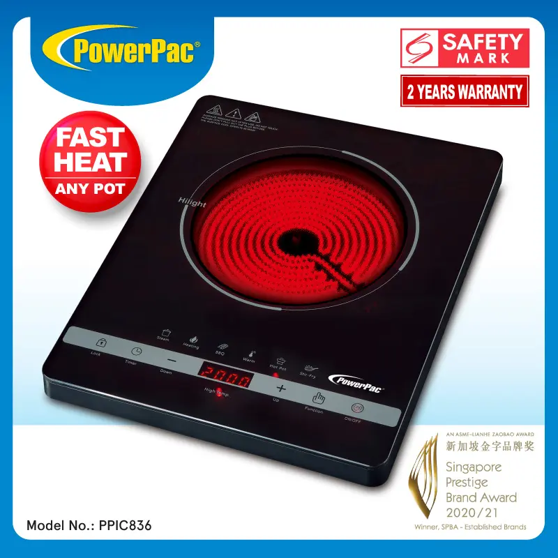 PowerPac Ceramic Cooker Infrared Cooker (Any Pot) 2000 Watts  (PPIC836)