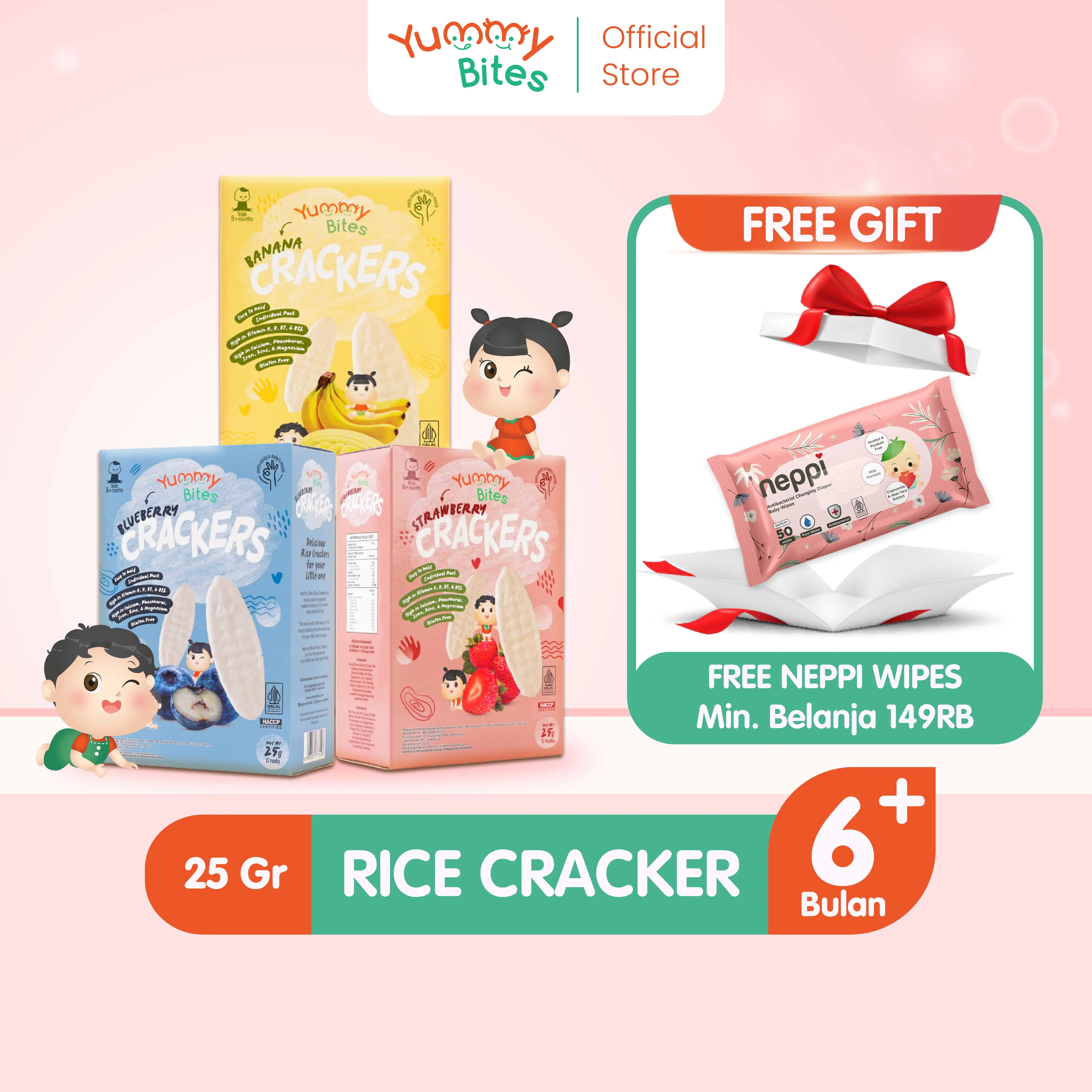 Yummy Bites Rice Crackers 25 GR Snack Baby/ Cemilan bayi