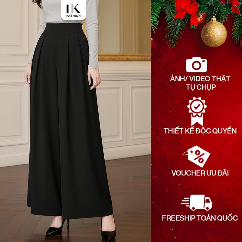 Quần Ống Rộng Cạp V Thời Trang Công Sở UK Fashion Hiện Đại Tinh Tế Chất Vải Mềm Mại NKQU2502005