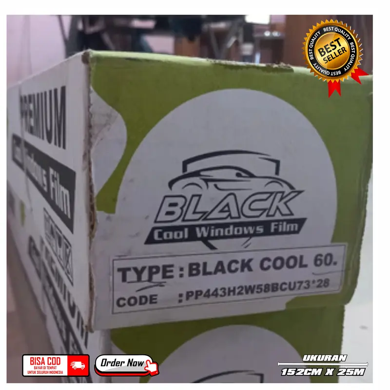 Stiker Kaca Film Mobil Hitam 40% 60% 80% 1Rollan ( Lebar 152 Cm x Panjang 25 Meter ) 2