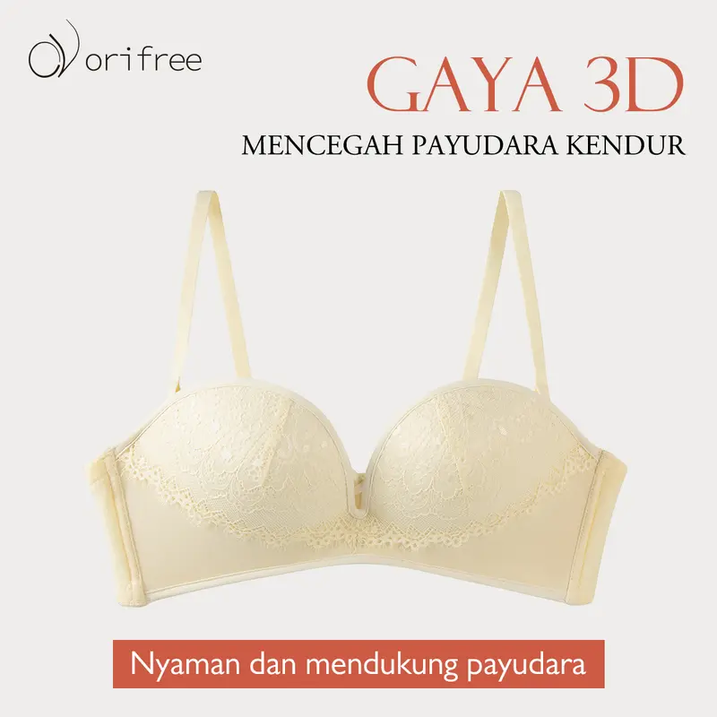 【Orifree】 Bh Push Up Bra Wanita Breathble Anti-slip Cup Tebal Cantik Tipis Busa bh  oversize 1