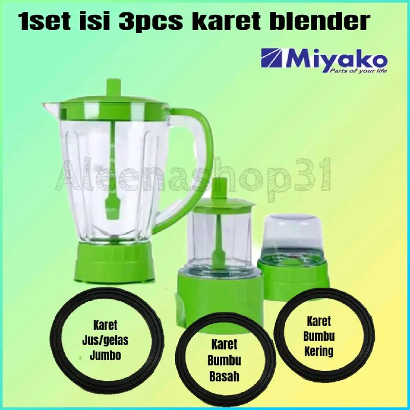 1set isi 3pcs karet/seal blender miyako karet gelas jumbo/karet bumbu kering/karet bumbu basah original suku cadang blender 1
