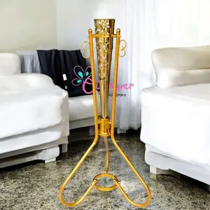 Pot/Vas Standing Besi Corong Plastik  Set Free Busa Rumput & Batu Alam Hiasan Bunga Dekorasi Sudut Ruangan